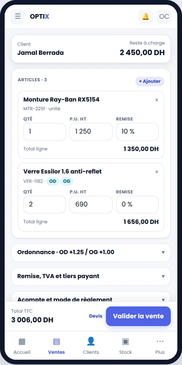 Nouvelle vente sur mobile